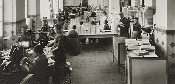 employees working in a Swiss chocolate factory